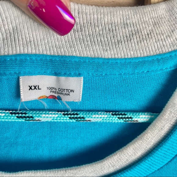 HARD ROCK Puffy Graphic Vintage 90s Hyper Wave Neon Cuff Sleeve Tshirt Skate Y2K - Picture 7 of 7